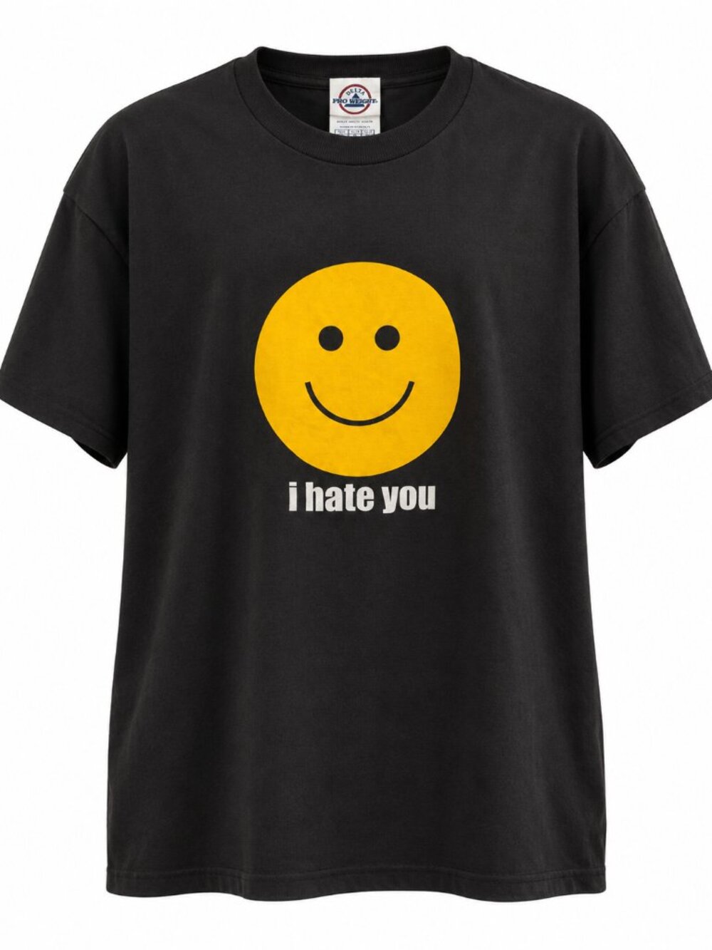 00s Vintage Delta Pro Weight I Hate You Smiley Graphic T-Shirt Black L